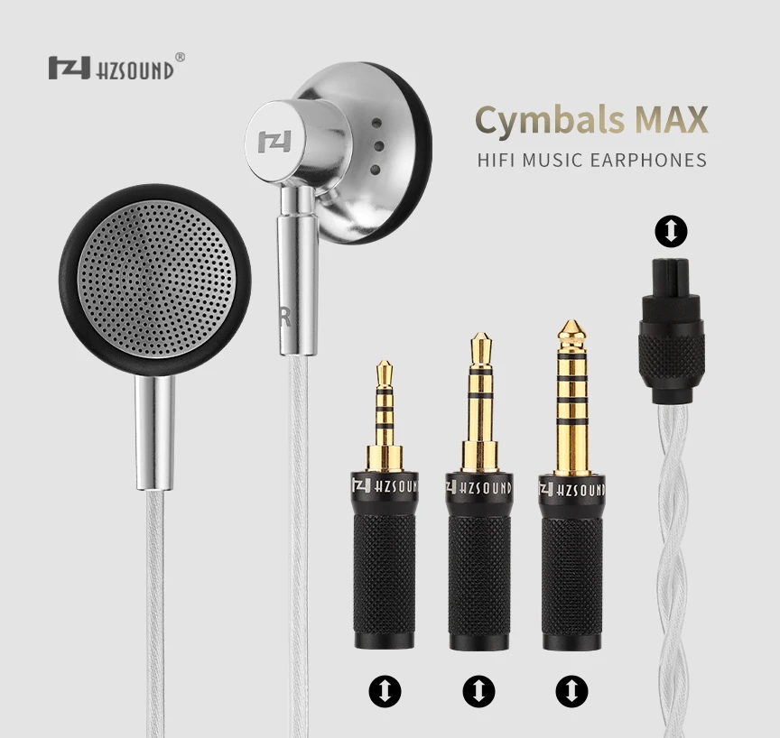 

Hzsound Cymbals Max Wired Earphones 15.4mm Driver Unit High Puriyt Oxygeb-free Copper+Silver Plated OFC Wires Hifi Headphone kz