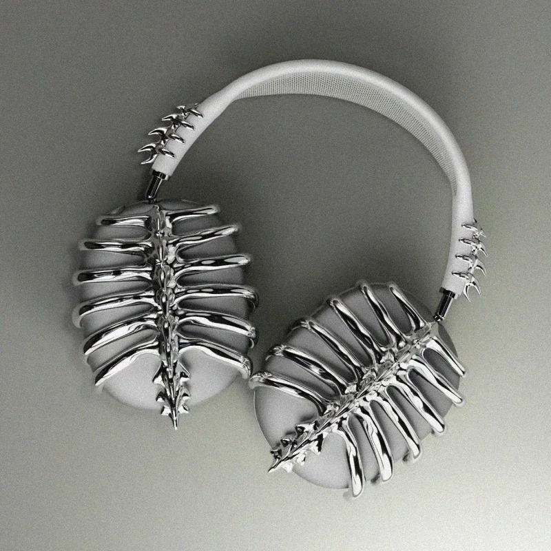 for Airpods Max Case Cover Y2k Spine Headphone Case Accessory Decoration Custom Silver Spine for AirpodsMax Headphone Attachment