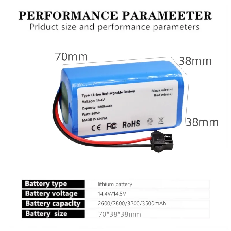 Original 14.4V 3500mAh Li-ion Battery for Conga Excellence 950 990 1090 1790 1990 Deebot N79S N79 DN622 Eufy Robovac 11S 12 X500