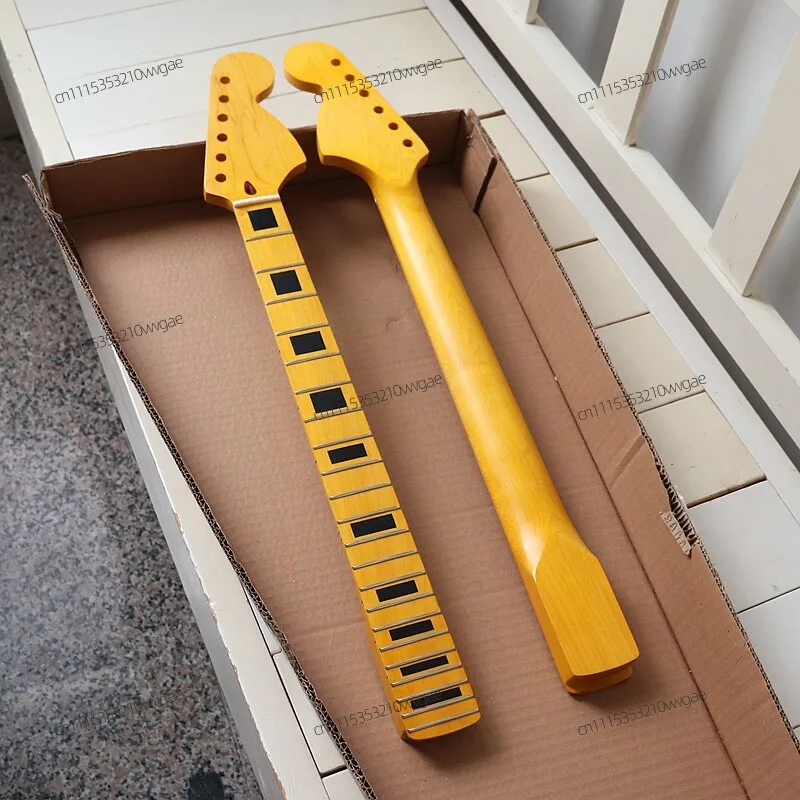 For ST Style 6 String Electric Guitar Neck Big Head Inlay Binding Gloss 22 Fret DIY Instrument Mod Parts