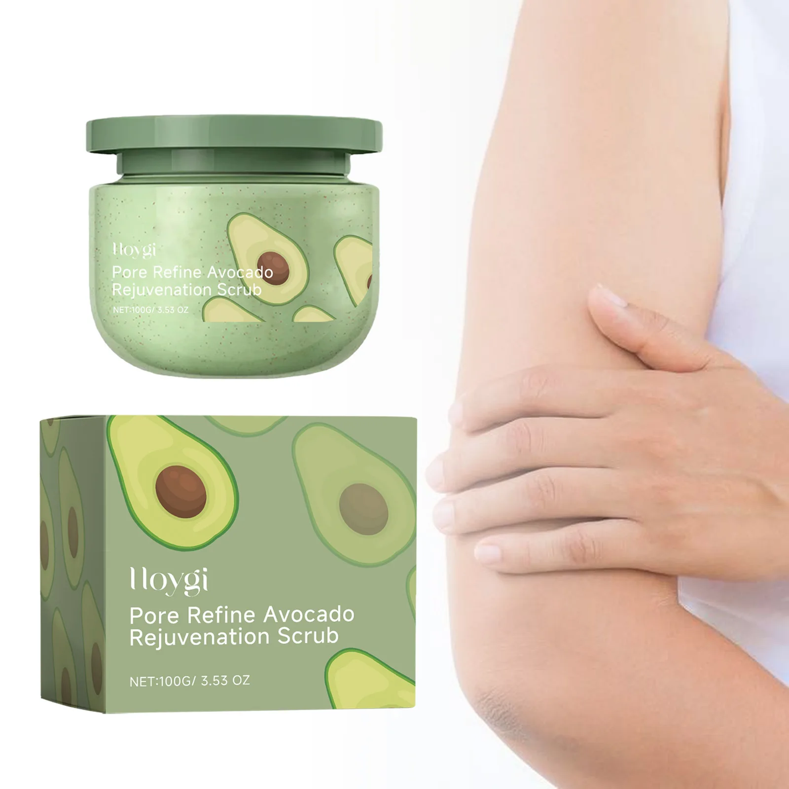 Avocado Ice Cream Scrub Full Body Cleansing Exfoliating Dead Skin Shower Resurfacing Body Scrub Moisturising Firming Body