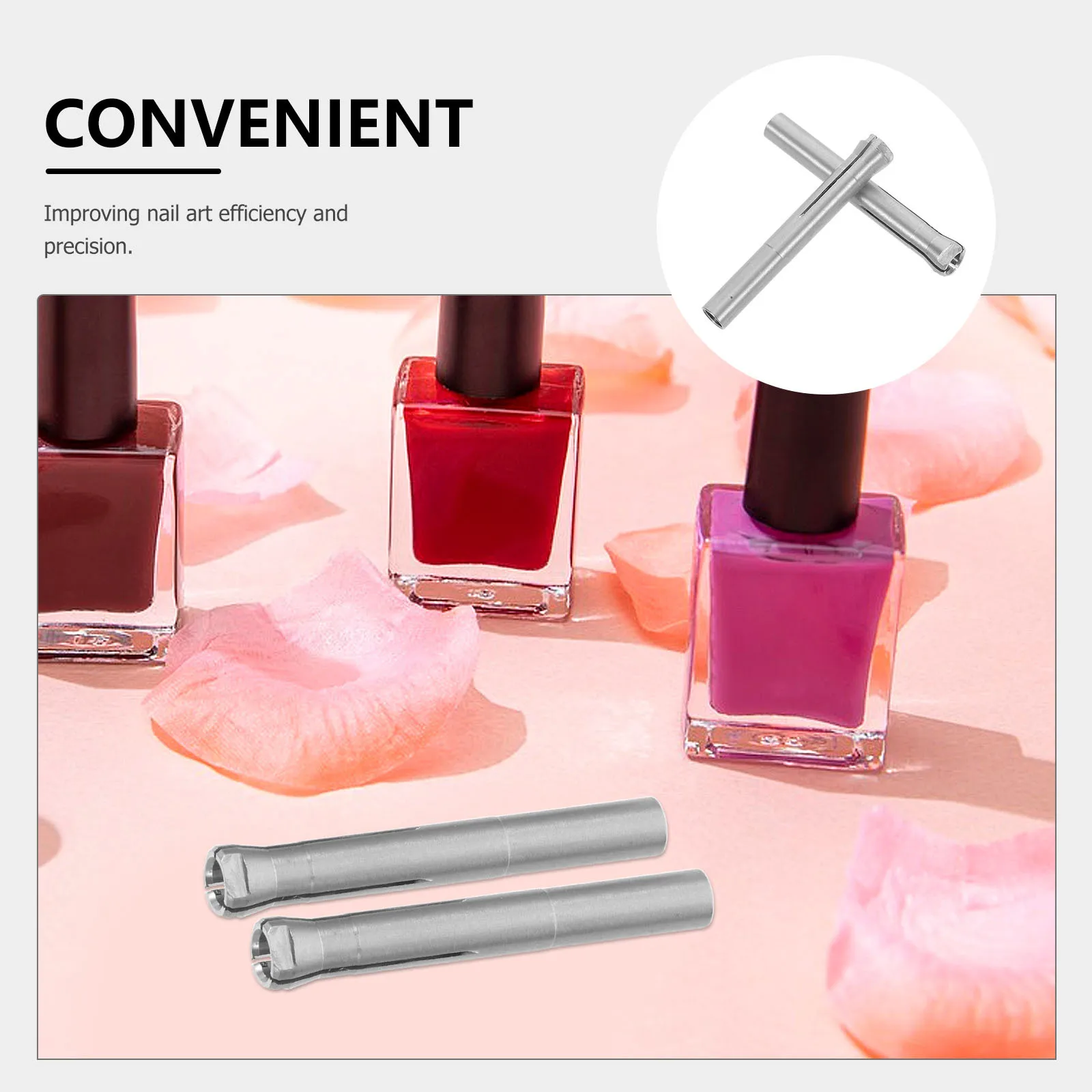 Mandril de broca de unha, 4 unidades, pinça de mola de três mandíbulas, peças de reposição de aço inoxidável para máquina elétrica de manicure