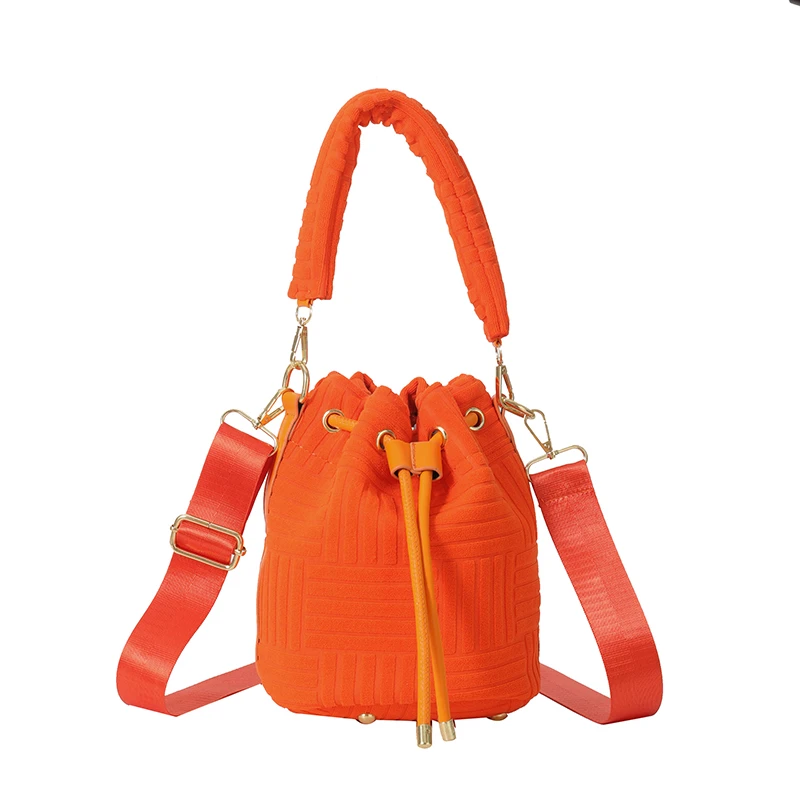 bolsala de pano laranja para senhoras bolsa de compras crossbody bolsa de ombro alca superior balde de estudante coreano bolsa comutador 01