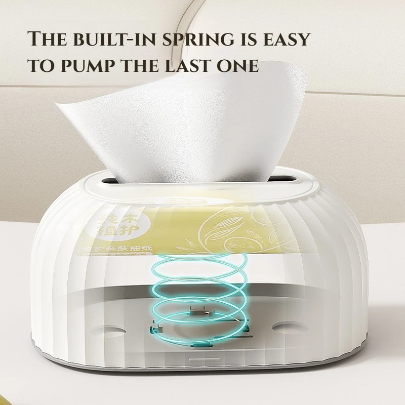 Creative Tissue Box with Spring Creative Scandinavian Simple Drawer Box Living Room Coffee Table Tissue Box Desktop Drawer Box