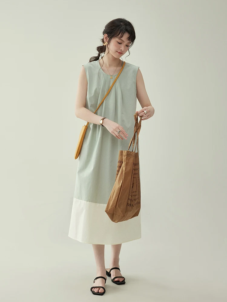 AMUU Original coréen Sle rond Ne Svel épissure Dr femmes été nouvelle jupe ample décontractée gilet Sle H pe Dr