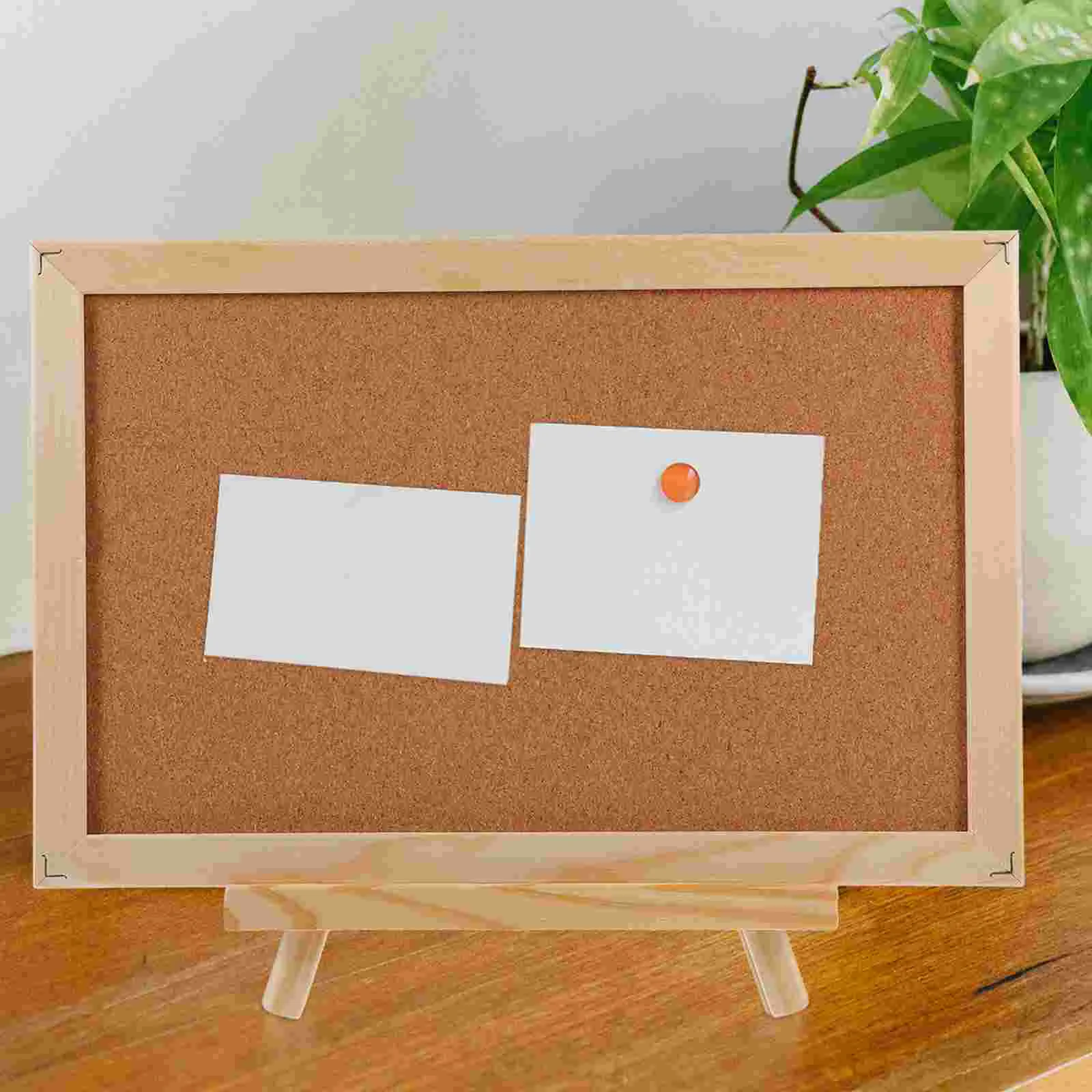 Wooden Frame Message Board Bulletin Notice Cork Memo Display Small Monitor Stand