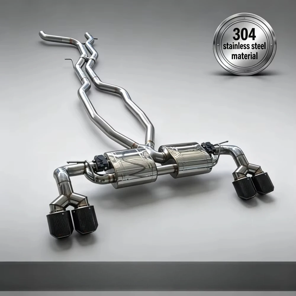 LK 304 Stainless Steel Custom Valved Exhaust Pipes Catback Dual Muffler X Pipe Performance Sport for Porsche Cayenne System Fit