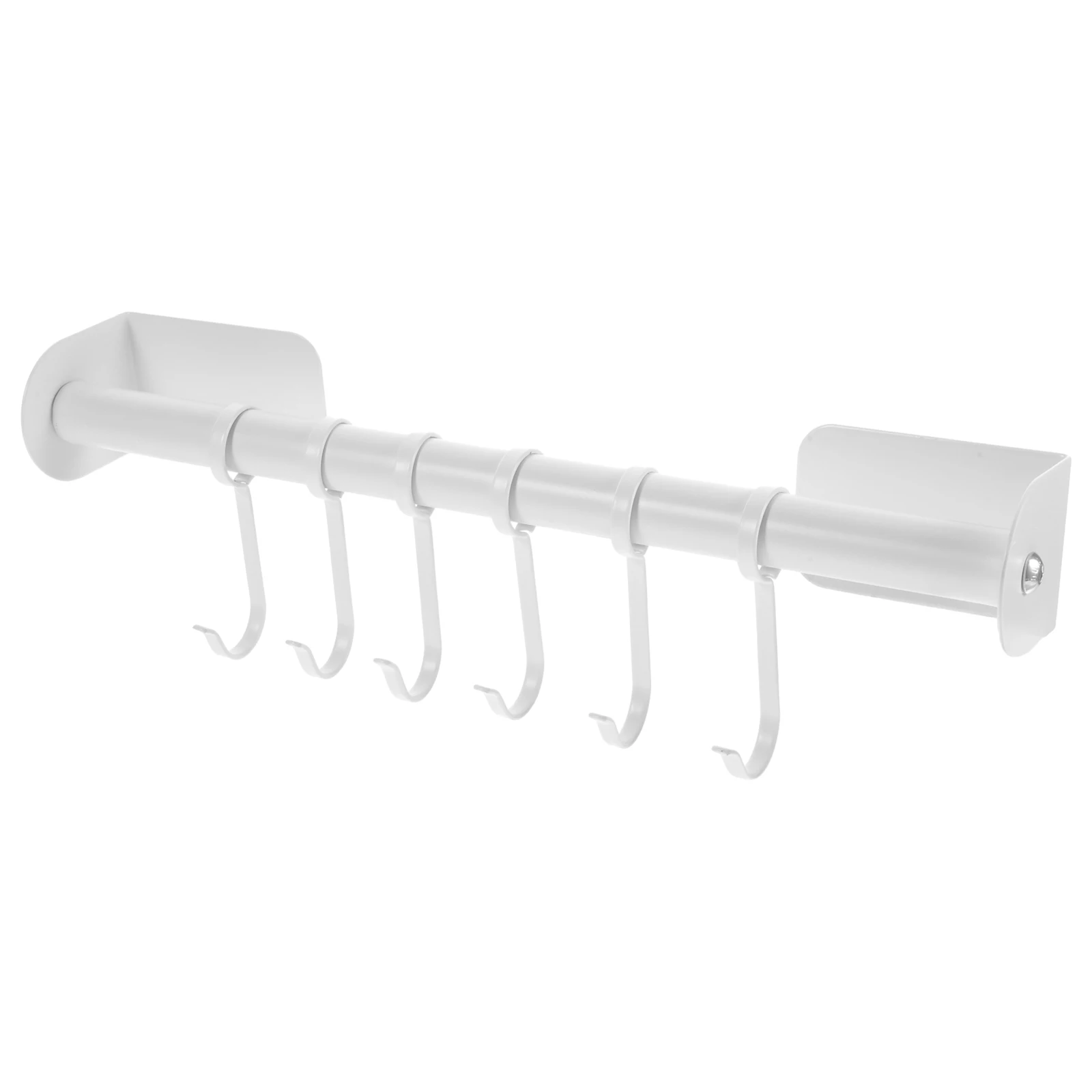 

Carbon Steel Wall Hook Storage Rack 30cm White 6 Hooks No Drill Kitchen Bathroom Bedroom Heavy Duty Towel Coat Hanger Practical