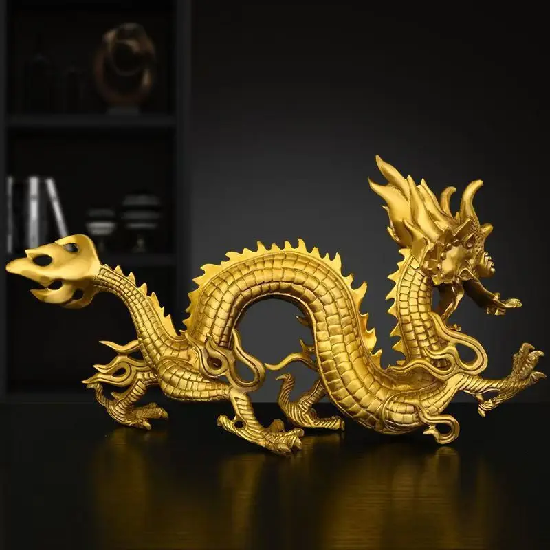 Ornament, Soaring Across the Seas, Wealth-Attracting Azure Dragon, Bronze Living Room Five-Claw Craft, Gift