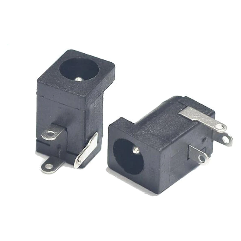 10Pcs DC-005 Black DC Power Jack Socket Connector DC005 5.5*2.1mm 2.1 socket Round the needle