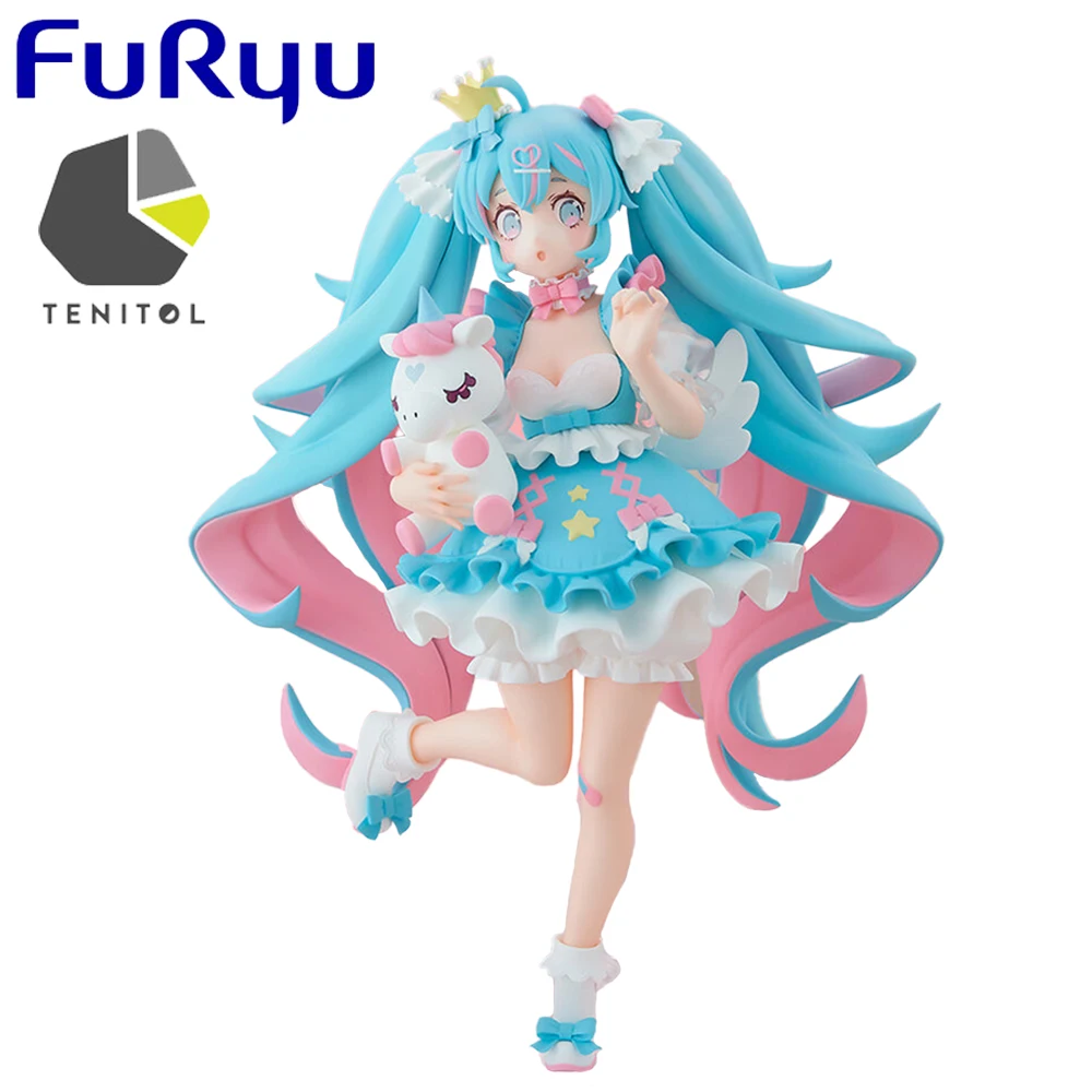 

Stocked Furyu Original Tenitol Hatsune Miku Yumekawa Princess Kawaii Anime Waifu Girls Figures 21Cm Collectible Model Toys Gifts