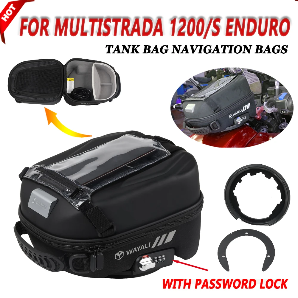 

Motorcycle Tank Bag Navigation Package Storage Bag With Password Lock for DUCATI Multistrada 1200 1200S Enduro 1200 DVT/S Parts