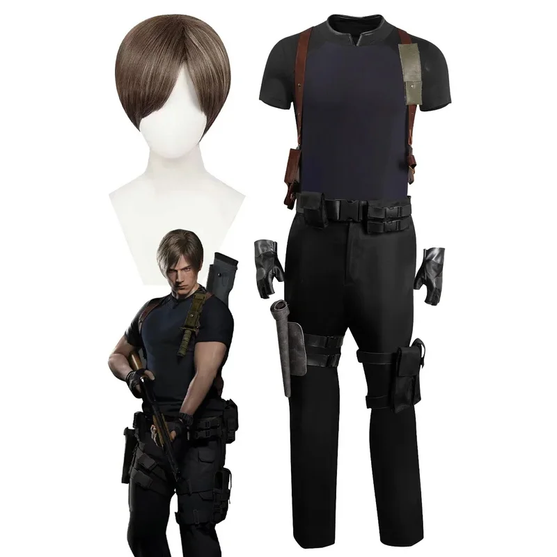 

Leon Cosplay Men Costume Game Resident 4 Agent Roleplay Fantasia Outfits Man Halloween Carnival Party Clothes For Male Disguise