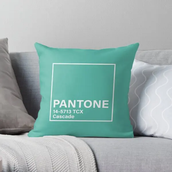 Pantone 14 5713 Tcx Cascade  Printing Throw Pillow Cover Sofa Car Throw Decorative Bed Fashion Pillows not include One Side