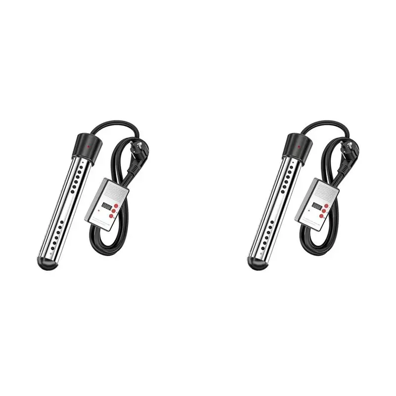 BABZ-2X Immersion Water Heater, 2500W Electric Bucket Heater With Timer Auto Shut Off Hot Tub Heater For Home Winter EU Plug