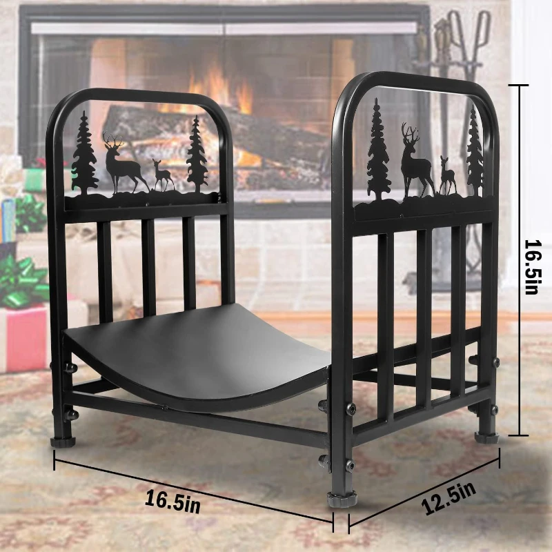 

American wrought iron firewood rack, indoor and outdoor fireplace, firewood wood storage rack