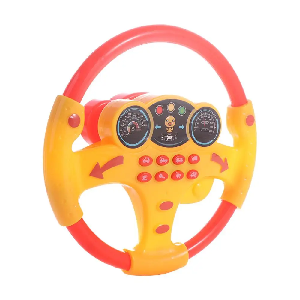 Copilots Stroller Simulation Steering Wheel Toys Electric Montessori Simulate Driving Car Toy Early Education Interactive