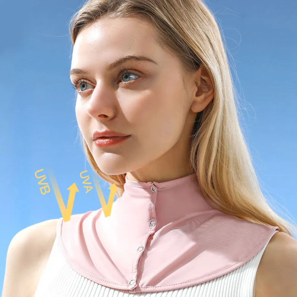 

Solid Color Sun Protection Neck Cover Sunscreen Fake Collar Uv Protection Neck Cover Sunscreen Scarf Ice Silk Protection Shawl