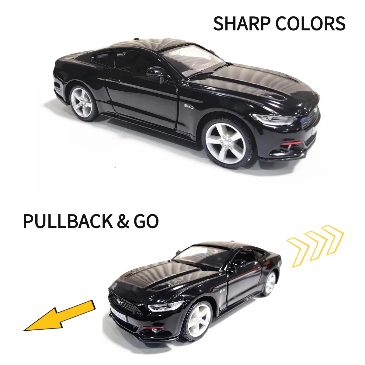 1:36 Metal Diecast Car Model Repilca Ford Mustang Scale Miniature Collection Vehicle Hobby Kid Toy for Boy Xmas Gift