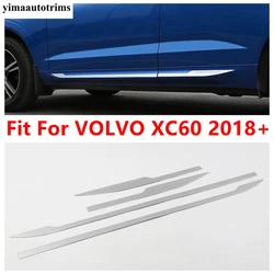 Car Side Door Body Guard Strip Protector Decoration Cover Trim For VOLVO XC60 2018 - 2024 Stainless Steel Accessories Exterior