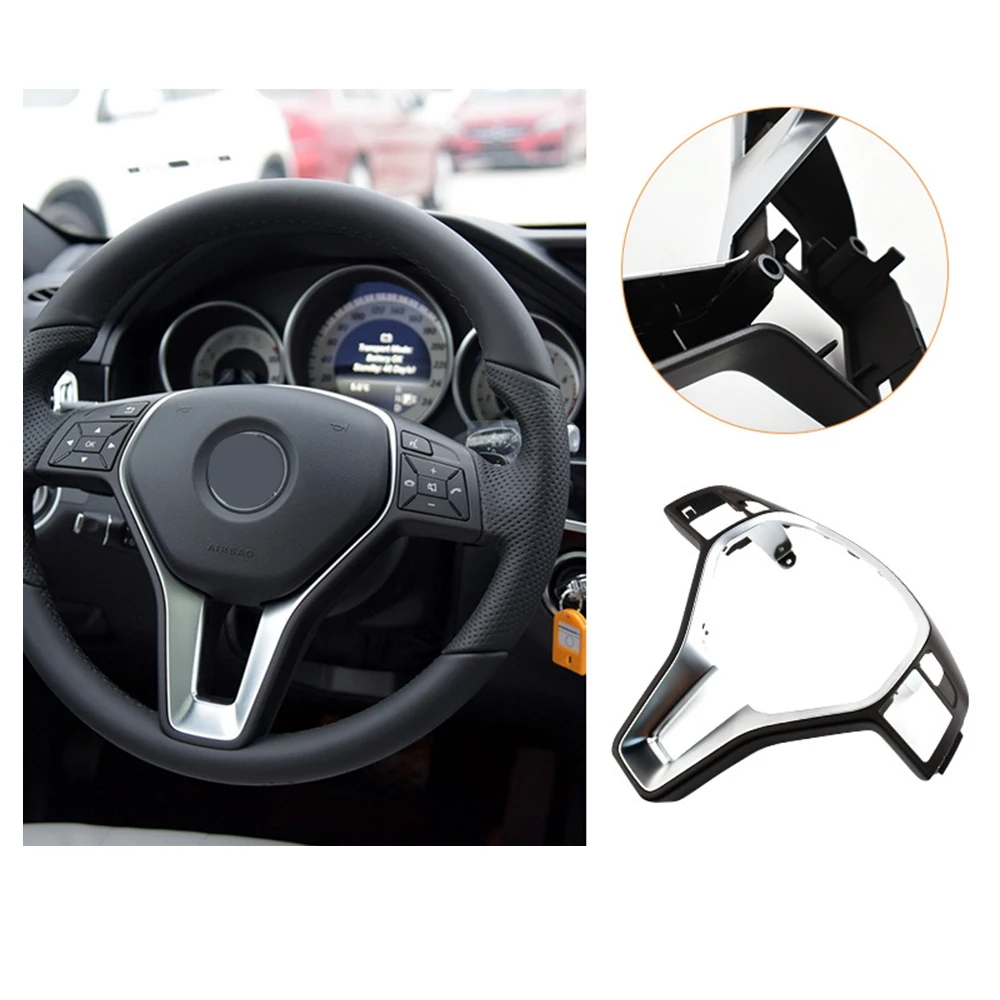 Car Steering Wheel Outer Frame Chromed Cover Trim For Mercedes Benz C E GLK CLS Class W176 W246 W204 W212 GLK204 W156-T61C