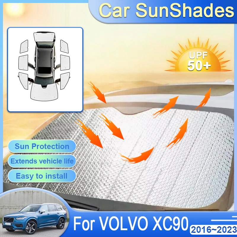

Солнцезащитный козырек для автомобиля VOLVO XC90 Visor 2016~2023 2018 2019 2020 2021 2022 Автомобильный выдвижной УФ-защитный серебристый отражатель