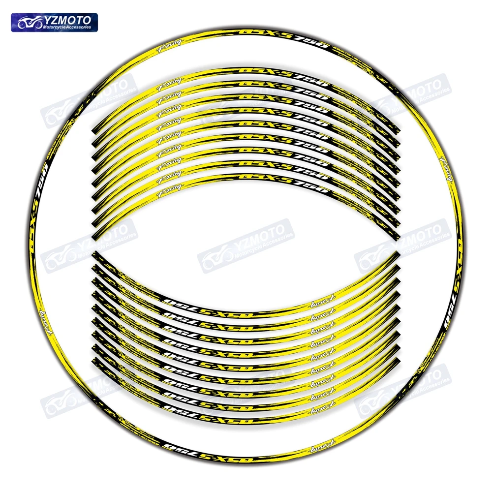 Motorrad 17 Zoll Vorder- und Hinterradaufkleber Nabenaufkleber Reflektierende wasserdichte dekorative Felgenaufkleber für GSX-S750 GSX S 750