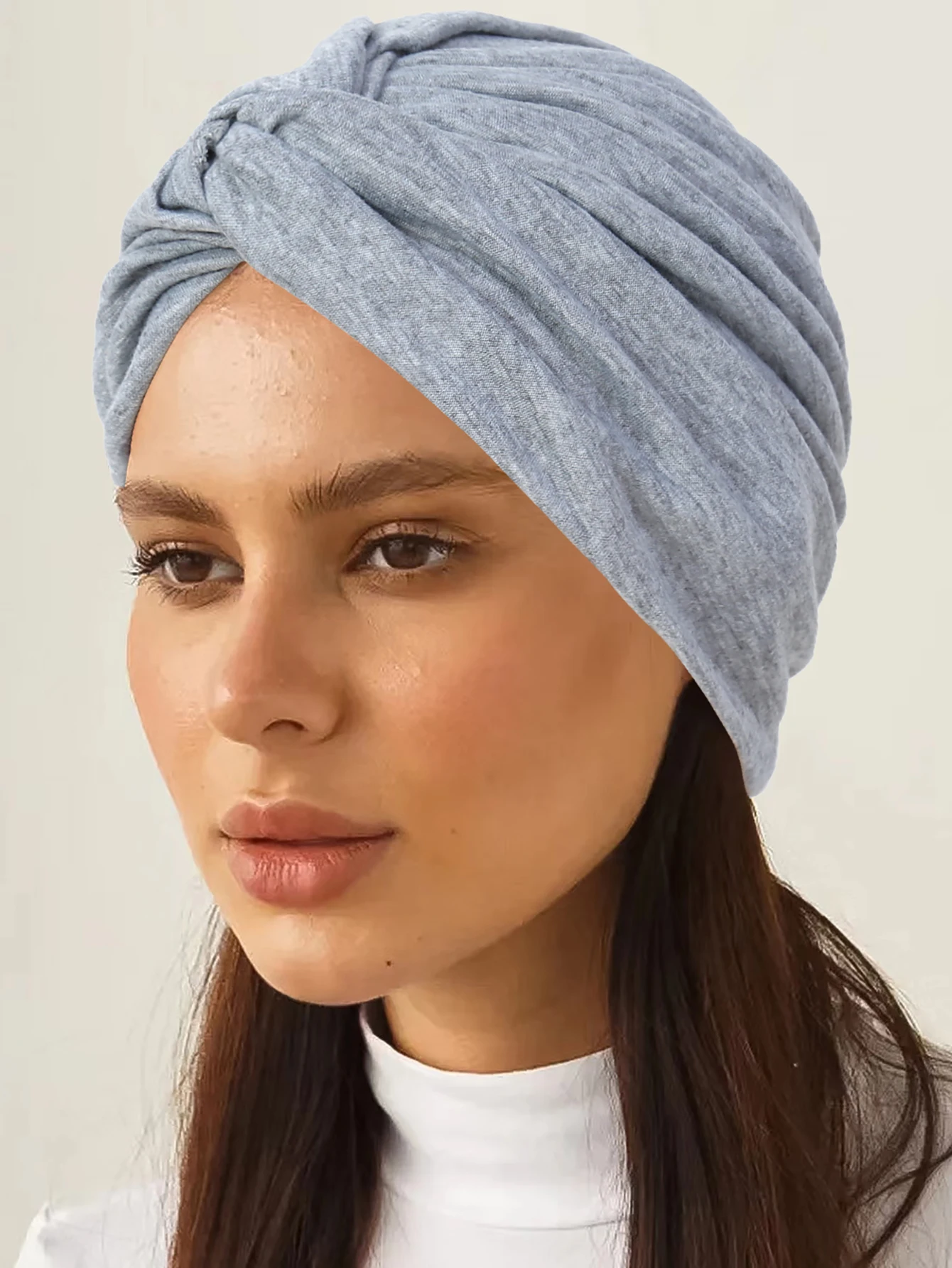 Soft Elastic Women Muslim Hijab Caps Wrap Head Solid Color Indian Turban Bonnet Fashion Headdress Islamic Clothing Accessories