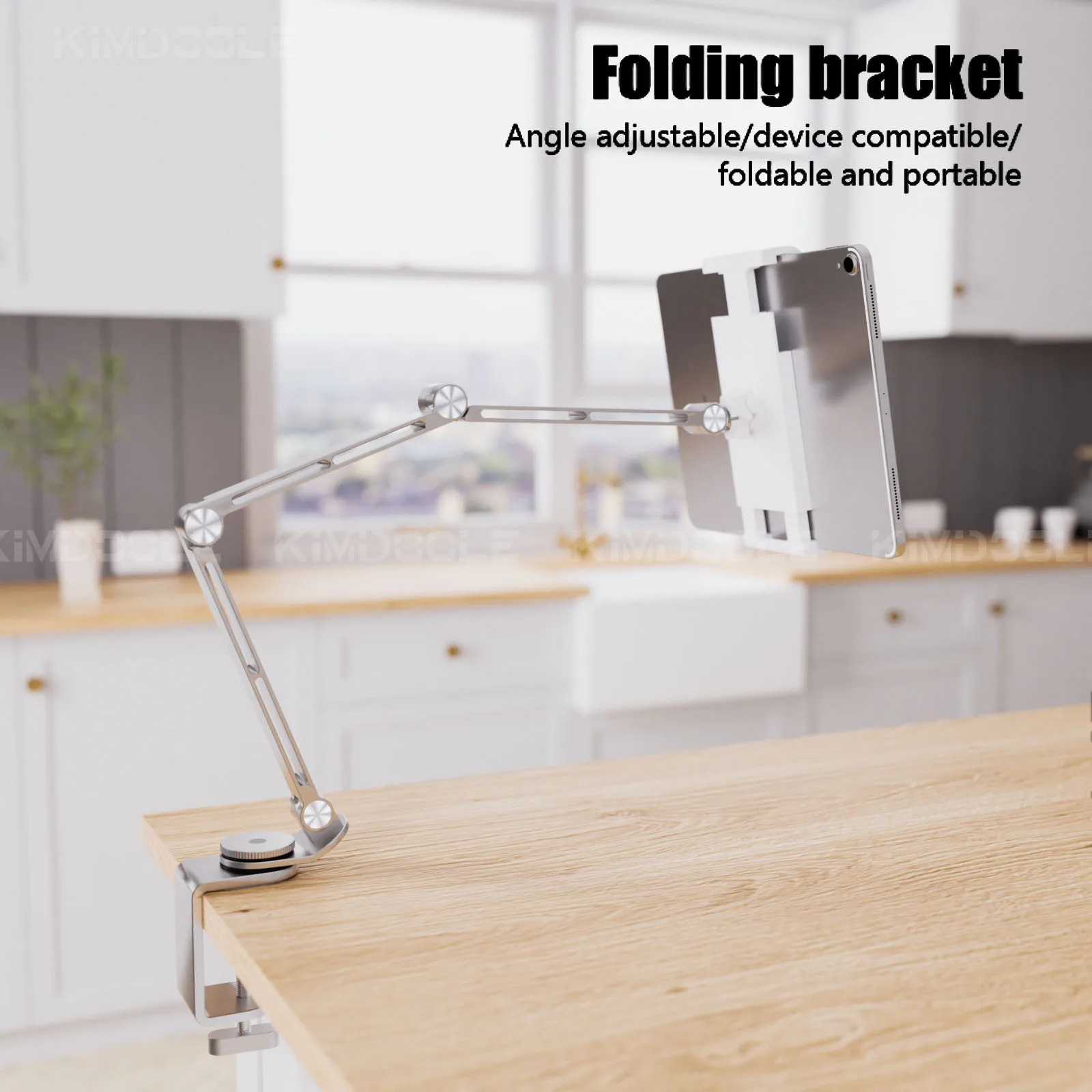 3 Rod Tablet Stand with 360 Rotation and Adjustable Angles Compatible With Tablets Phones and Laptops Portable and Foldable image 4