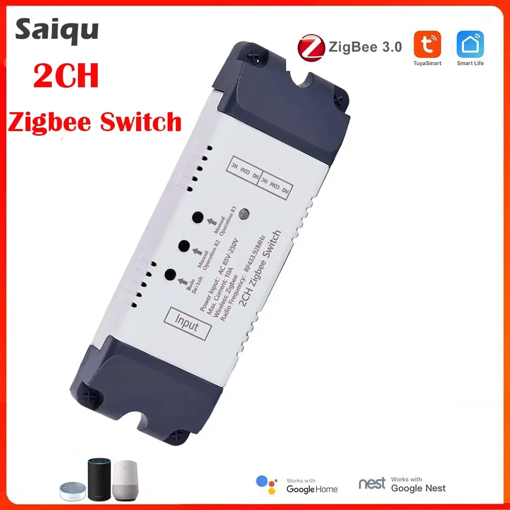 

Smart Switch 2CH Relay Module Zigbee Tuya WIFI Motor Module AC DC 7-32V 85-250V RF433 Smart light Garage Door Opener