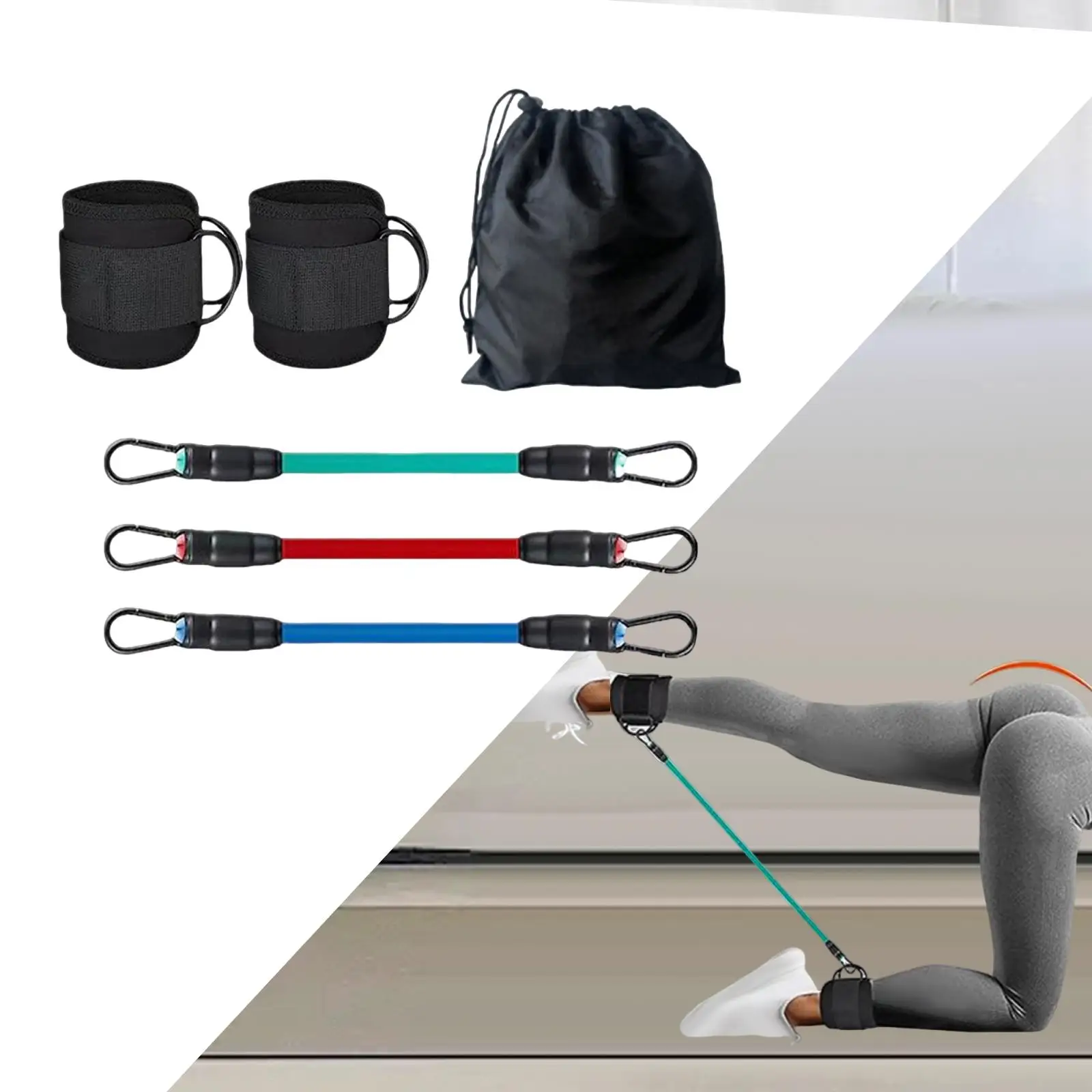 Ankle Resistance Bands with Cuffs, Ankle Bands 3 Different Levels Resistance Bands, Fitness Equipment for Leg Butt Training