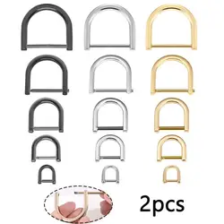 2pcs Metal Opening D Ring Buckle Detachable Dee Buckle Carabiner Clasp For Leather Craft Bag Belt Strap Handle Shoulder Webbing