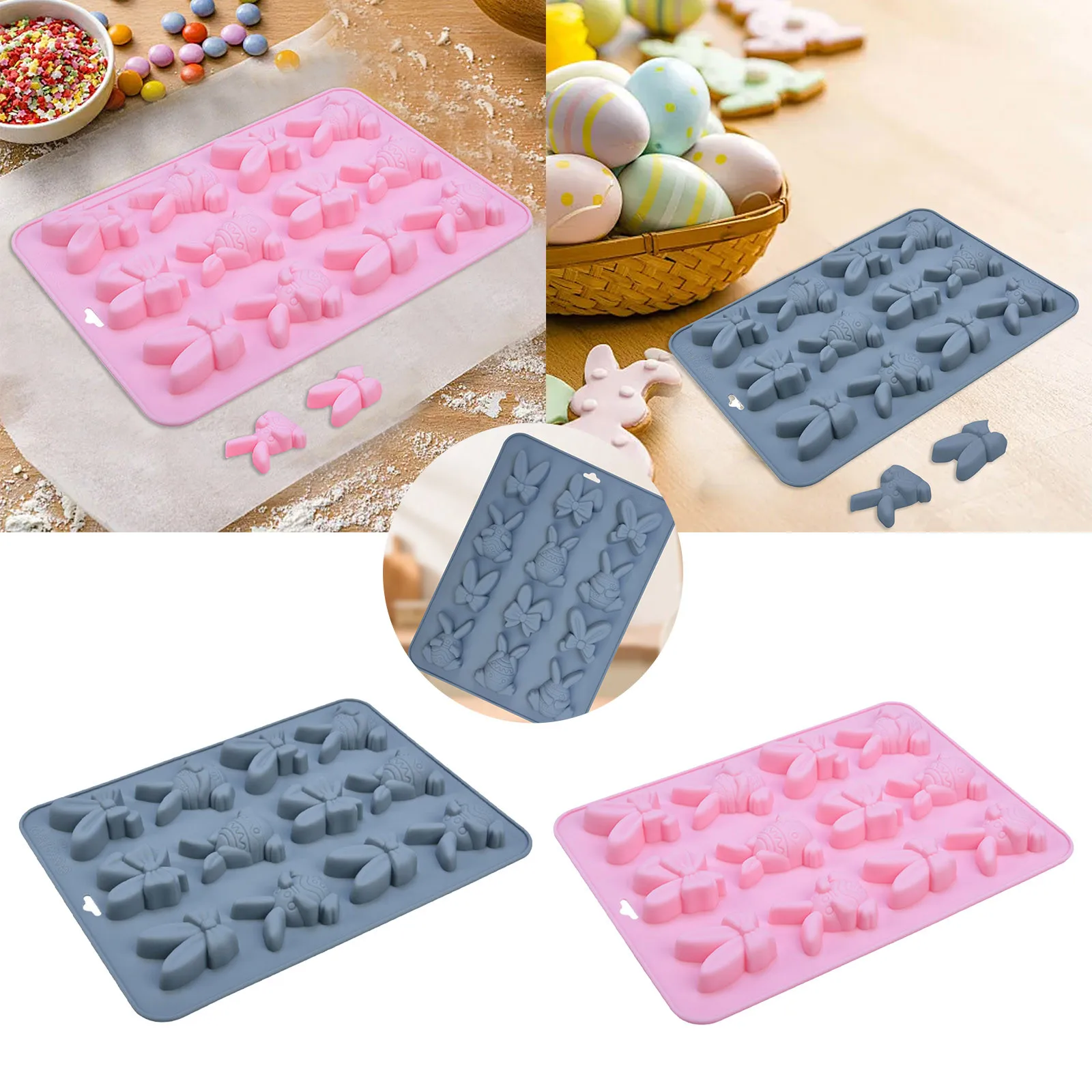 Tortas de arroz, queso, nuevo, 12, Chocolate de Pascua, silicona de calidad alimentaria, celosía de hielo, corazón, caramelo, pastel, hamburguesa, moño para hornear