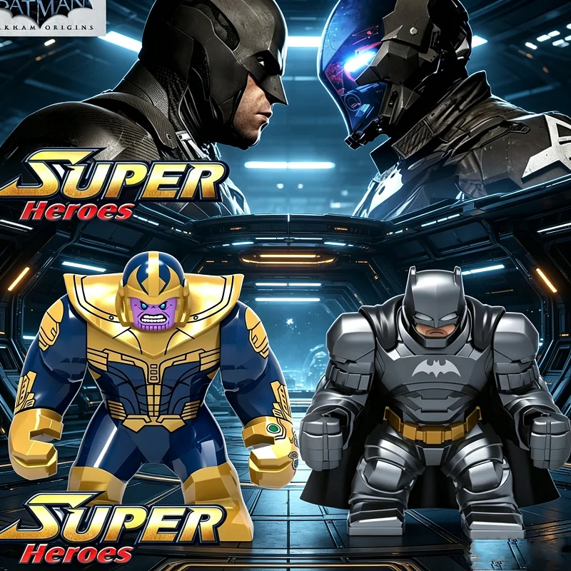 Bausteine, Marvel-Superhelden, zusammengebaute Puppen, Spider-Man, Iron Man, Venom, Shark, Deadpool, DIY-Geschenke, Zubehörspielzeug