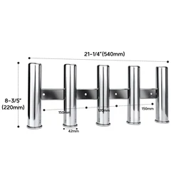 Porta canna da pesca 5 tubi canna Pod Rack acciaio inossidabile barca fuoribordo Marine Yacht 19.5