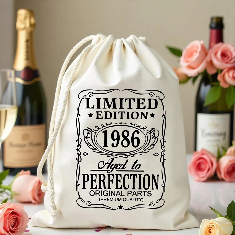 5 Stück „Aged To Perfection“ Limited Edition Vintage-Geschenktüten zum 40. Geburtstag, Zubehör für 40-jährige Geburtstagsfeier, Willkommensgeschenk – Detail 1