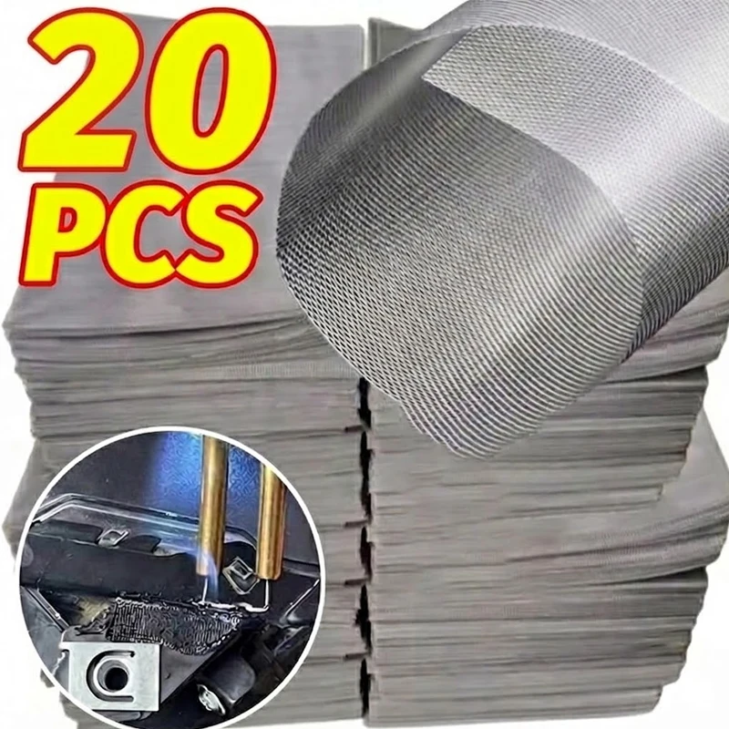 1-20Pcs Car Bumper Stainless Steel Repair Mesh Plastic Crack Repair Mesh Welding Wire Mesh Net for Bumper Body Hood Vent 15x20cm