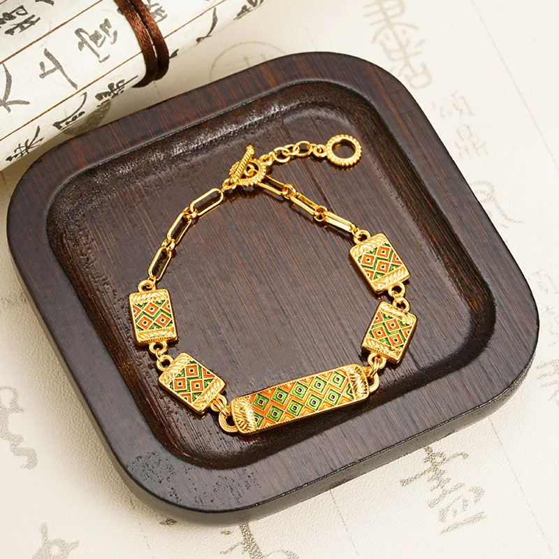 

Enamel Striped Bracelet (Women's), 24K Gold, AU999 | Chiseled galaxy with gradient nebula enamel & diamond inlays.