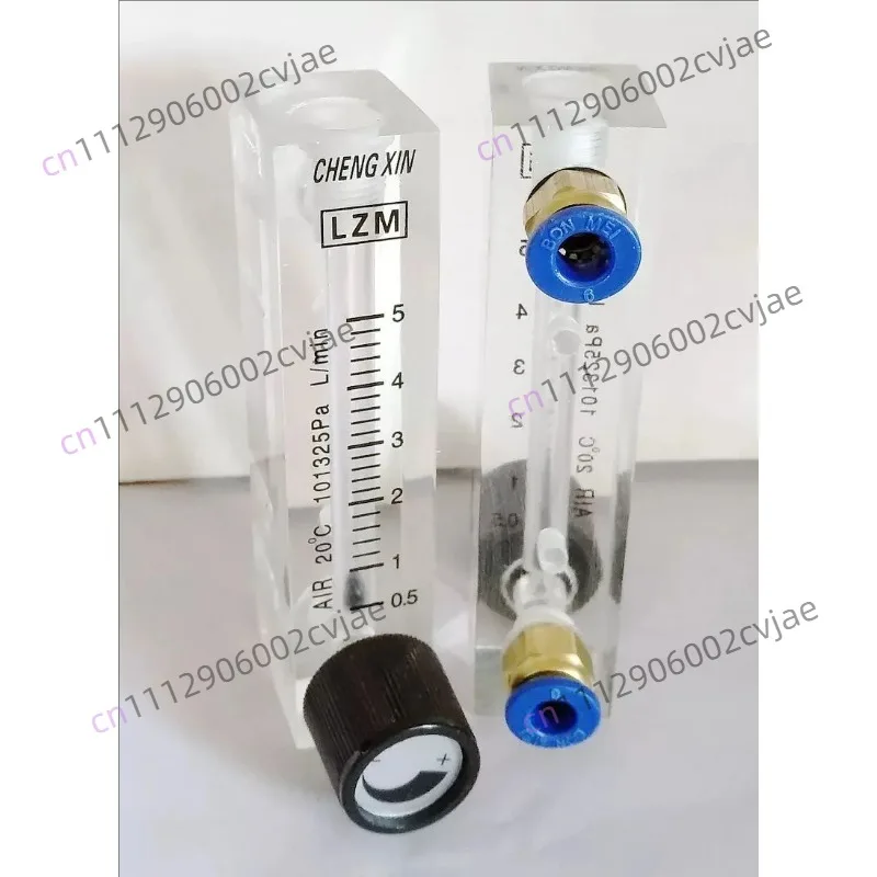 LZM-4T Air 0.1-10 LPM Push In 6 8 10mm Acrylic Float Flowmeter With Valve Adjustable Panel Installation