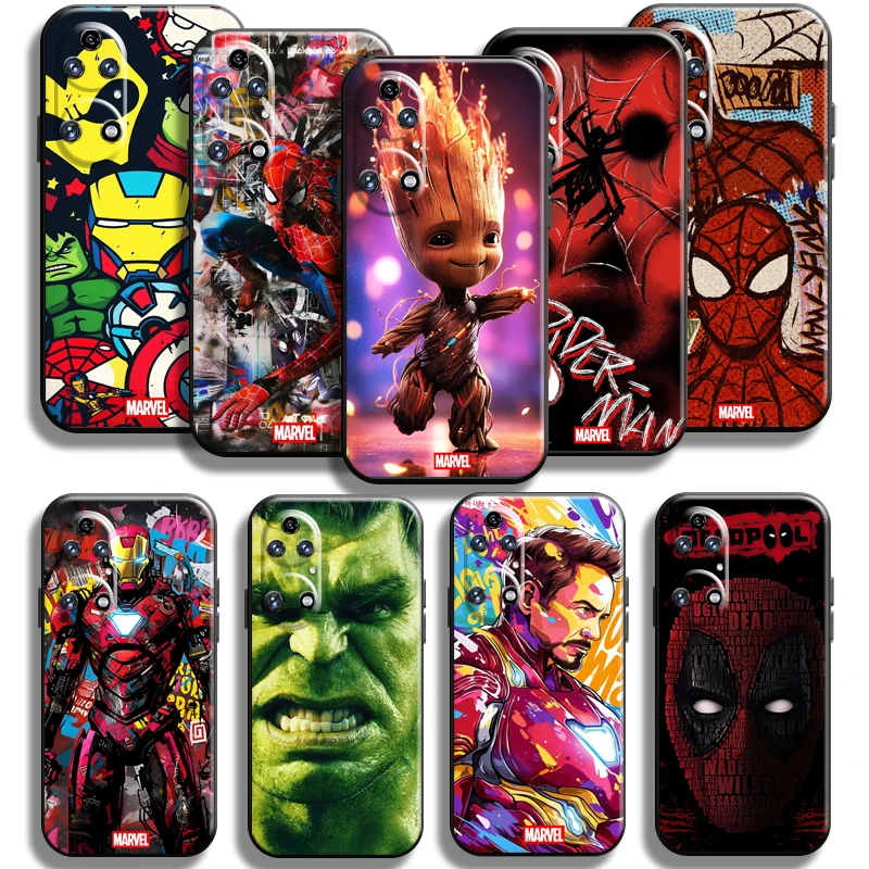 

Marvel Spider Man Iron Man For Huawei P60 P60 ART P50 P40 P30 P20 PRO LITE E Plus P Smart Z Phone Case Coque Funda