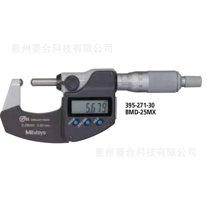 2025 Japan Mitutoyo 0-25mm double spherical probe waterproof digital display pipe wall thickness micrometer 395-271-30