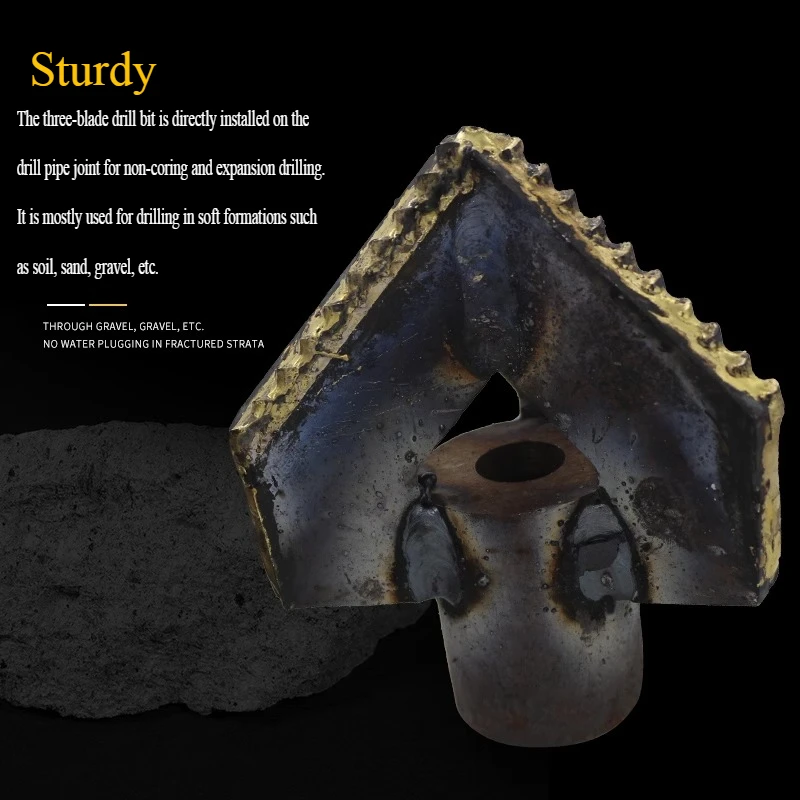 

STJX Three-blade alloy drill bit for drilling mud, piling and water well drilling
