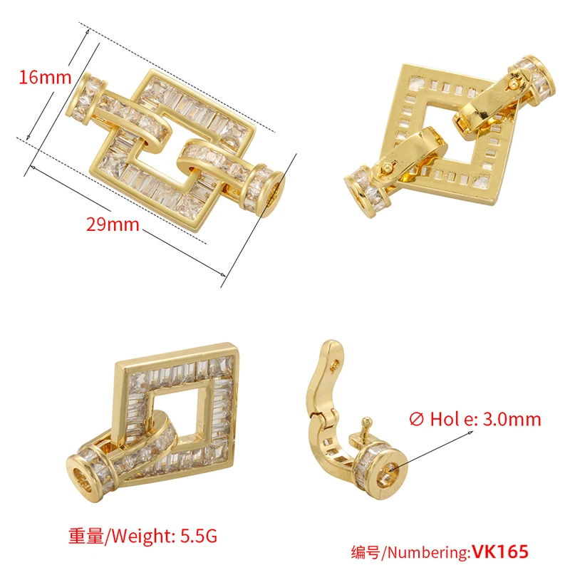 Verschiedene Haken für Schmuckherstellungszubehör, DIY-Haken, Zubehör, Zirkonia-Verbinder für Armbänder: VK163 – Detail 29