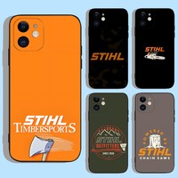S-StihlS Timbersports Series Phone Case For iPhone 16,15,14,13,12,11,XS,XR,X,8,7,Pro,Max,Plus,mini Silicone Black Cover