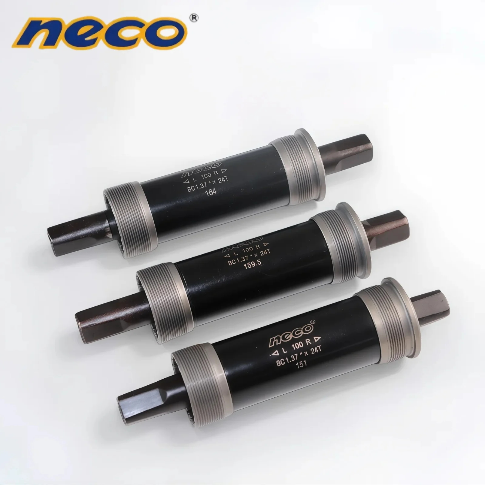 Neco Ebike Fat MTB Bike Bottom Bracket Bicycle Square Hole 100 Tapered Threaded Sealed Bearing Bottom Hollow Axle151/159.5/164mm view 5