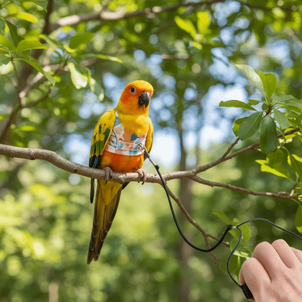 

Anti Pinch Design Bird Flight Suits Adjustable Polyester Parrot Flying Clothes Prevent Loss Bird Traction Rope Bird Training