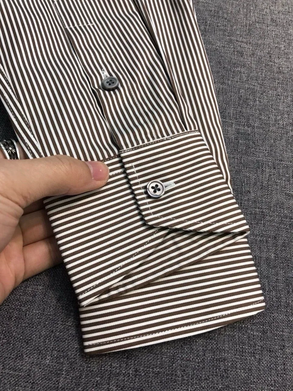 Men's Old Money Style Pure Business Casual Stripe Egyptian Cotton High Count Two-Ply Long Sleeve Casual Breathable Shirt