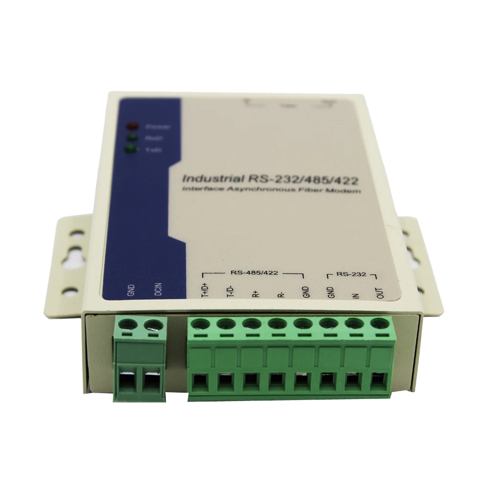 RS485/422/432 Serial to Fiber Converter Dual Fiber 1310nm Single Mode 20km ST Connector Fiber Optical Media Converter