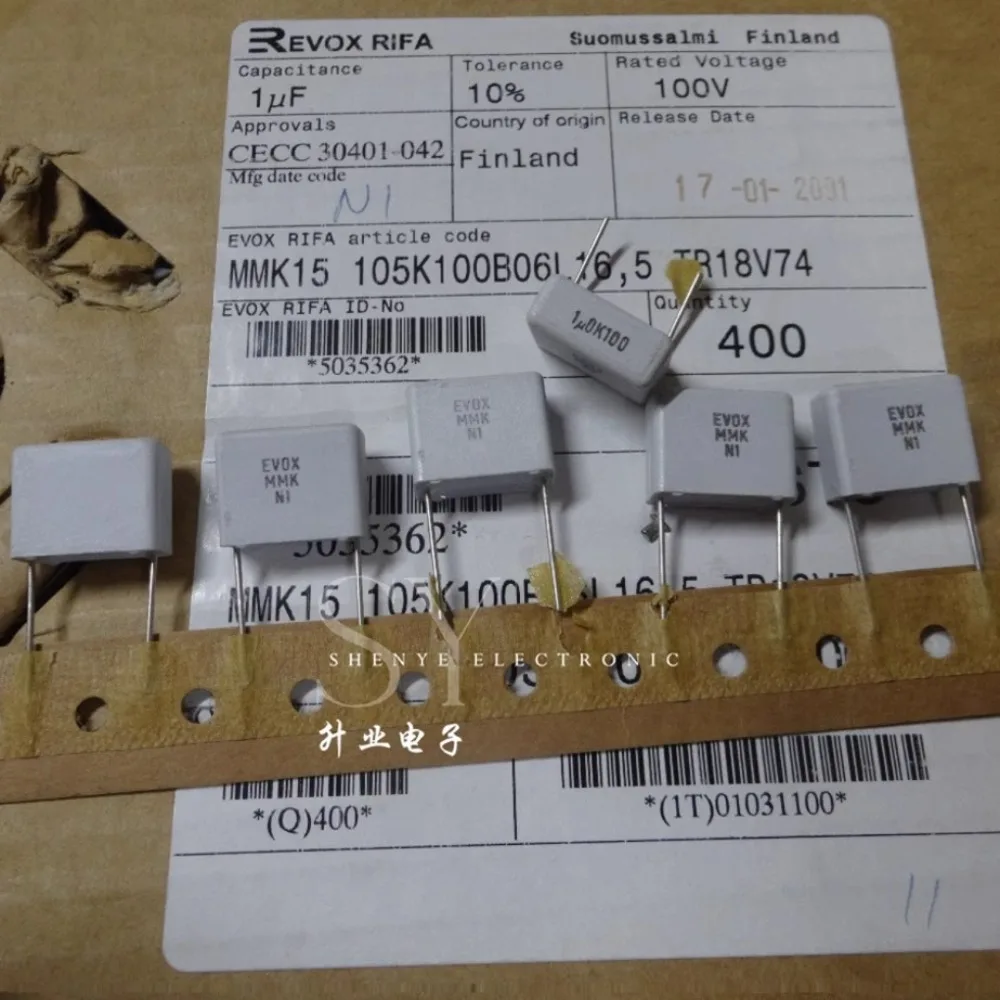 

10PCS EVOX MMK15 1.0uf/100v 1u0 1uf 105 New film capacitor 15MM