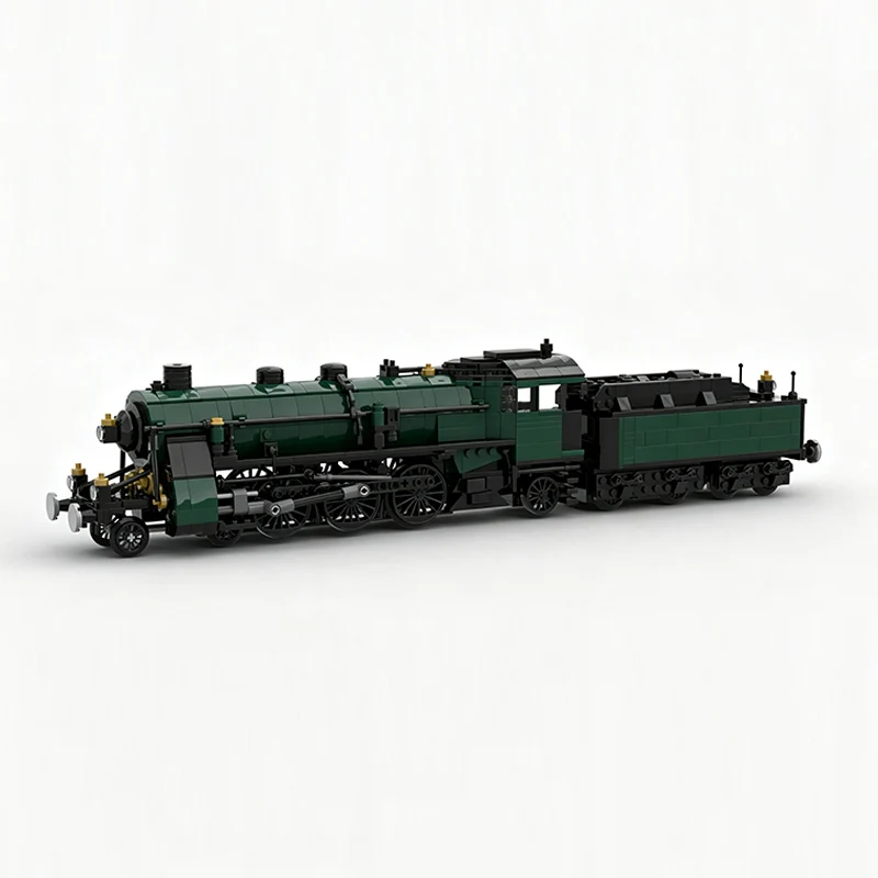 City Car Model MOC Building Bricks S3/6 Steam Locomotive Modular Technology Children Holiday Gifts Assemble Toys Suit